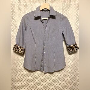 Navy & White Button Down